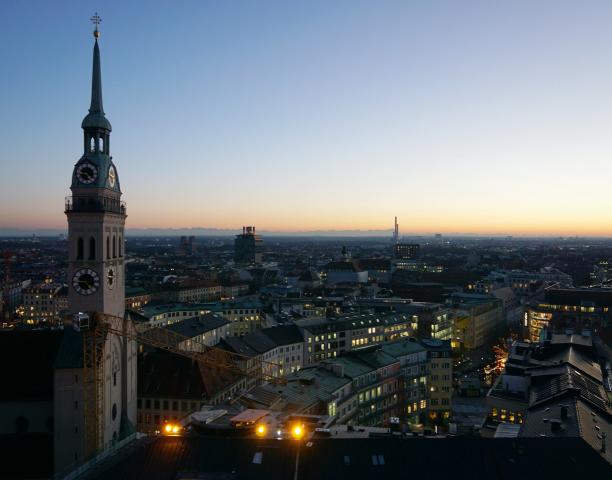 München Skyline Abendstimmung